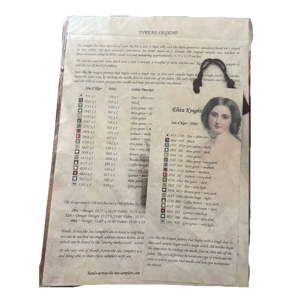 New Hands Across The Sea ELIZA KNIGHT Remember Know Thy Creator Sampler Chart
